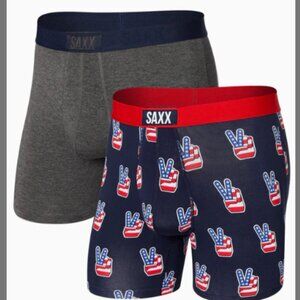 Saxx Ultra 2 pack Boxer Briefs Ultimate Comfort Peace Baby and Graphite